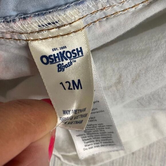 Oshkosh Overall Dress Floral Lined Size 12 Months - Picture 2 of 9